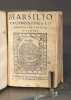 Sopra lo amore o ver' Convito di Platone.. FICINO (Marsilio) [Marcil Ficin] 1433-1499