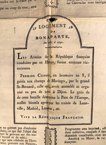 « Programme de la fête de la paix, qui serait célébré à Valance 18 brumaire an dix de la République Française »