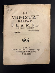 Le Ministre d’Estat Flambé en Vers Burlesque. 