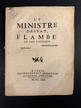Le Ministre d’Estat Flambé en Vers Burlesque. . (Cyrano de Bergerac)