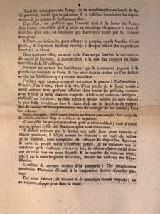 Proclamation de la Convention Nationale, Sur la Conjuration découverte, Au Peuple Français, présentée par le Comité de Salut Public, Décrété dans la séance du 2 Germinal, l'an second de la République française une & indivisible