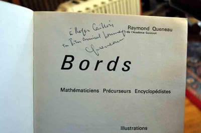 ENVOI AUTOGRAPHE A ROGER CAILLOIS - Bords. Mathématiciens. Précurseurs. Encyclopédistes. Illustrations de Georges Mathieu