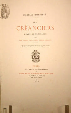 Les Créanciers oeuvre de vengeance avec une cruelle eau-forte d'Emile Benassit. Moncelet (Charles)