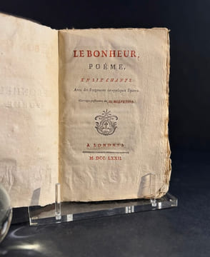 Le Bonheur, poéme, en six chants. Avec des Fragments. Ouvrages posthumes de M. Helvetius de quelques Epitres. Helvetius