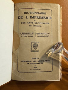 Dictionnaire de l'imprimerie et des arts graphiques en général.