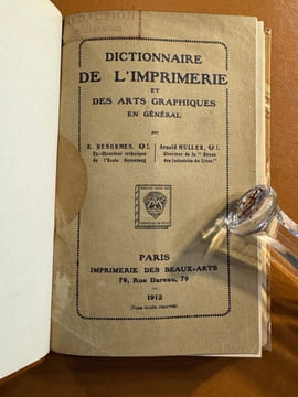 Dictionnaire de l'imprimerie et des arts graphiques en général.. undefined