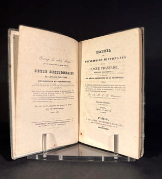 Manuel des principales difficultés de la langue française, réduites en exemples et dégagées des règles abstraites de la grammaire.. Vaumène.