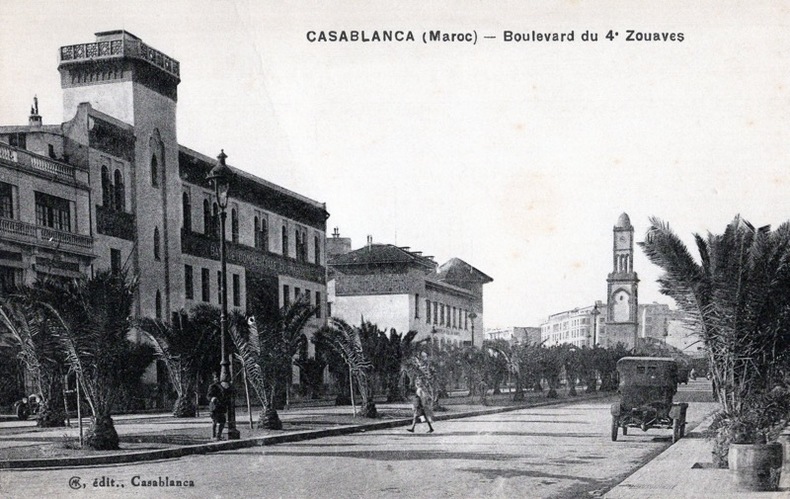 CASABLANCA , Boulevard du 4e Zouaves, la banque d'état du Maroc, . Maroc