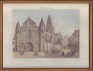 Vue de l'Église Notre-Dame à Poitiers. Lithographie originale en couleurs d'Asselineau.-. [POITIERS]. ASSELINEAU.-