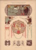 Ensemble de 5 planches du Journal de la Décoration: vignettes, motifs de chasse, couronnes et bordures, études ornementales.-. GEYLING Remigius.-