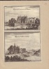 Portal du Chasteau de Tanlai et Eglise des Cordeliers de Tanlai. Deux vues sur la même gravure du XVIIe, sans doute de Johan Peeters, issues de ...