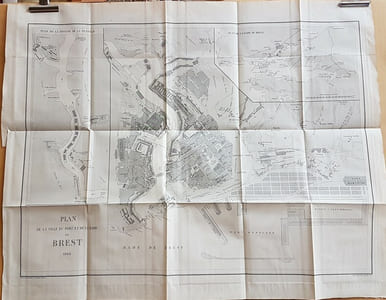 Plan de la Ville, du Port et de la Rade de Brest 1866. .-