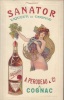 Affichette en couleurs Sanator liqueur de Cognac. A. Pérodeau & Co à Cognac.-. COGNAC PERODEAU.-