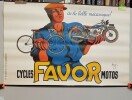 Affiche signée Bellenger.-. CYCLES FAVOR MOTOS.-