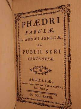 Phaedri fabulae L. annaei senecae ac publii syri sententiae. Sénèque
