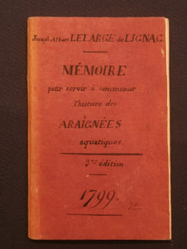 Mémoire pour servir à commencer l'histoire des araignées aquatiques. Joseph Albert Lelarge de Lignac