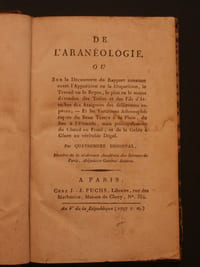 De l'aranéologie