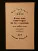 Pour une esth&eacute;tique de la r&eacute;ception. Hans Robert Jauss