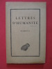 Lettres d'humanit&eacute; t6. collectif
