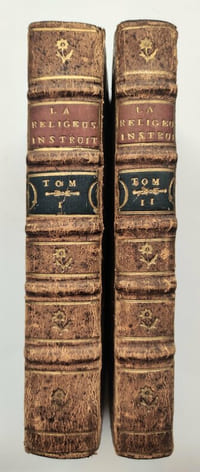 La Religieuse instruite et dirigée dans tous les états de la vie, par des entretiens familiers. Ouvrage très-utile, non-seulement aux Religieuses, mais encore aux Religieux, aux Personnes dévotes & à tous les Fidèles qui veulent servir Dieu avec zèle, & arriver à la perfection de leur état. Avignon, Louis Chambeau, 1765.
