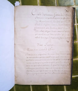 [Manuscrit] Copie de plusieurs Lettres de deffunct Françoise Dupuis Tuscaire proffesse du Mont-Carmel, escrites au R.P. Paulin religieux Carme du saint Sacrement son directeur ; avec lequel elle estoit obligée de se communiquer par escrit, à cause d’une surdité qui lui ostoit le moyen de le pouvoir faire autrement.