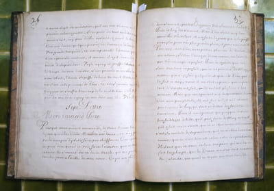 [Manuscrit] Copie de plusieurs Lettres de deffunct Françoise Dupuis Tuscaire proffesse du Mont-Carmel, escrites au R.P. Paulin religieux Carme du saint Sacrement son directeur ; avec lequel elle estoit obligée de se communiquer par escrit, à cause d’une surdité qui lui ostoit le moyen de le pouvoir faire autrement.