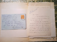 Lot de 2 lettres manuscrites avec enveloppe et 8 lettres dactylographiées.