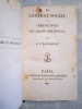 Du Contrat Social, ou Principes du Droit politique.. ROUSSEAU, Jean-Jacques.
