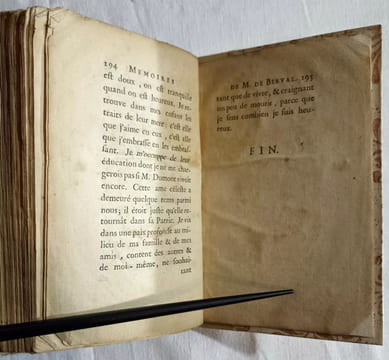 Mémoires de Monsieur de Berval.
Imprimé à Amsterdam [Paris], 1752.
. [FYOT DE LA MARCHE, Jean-Philippe (1723-1772).]