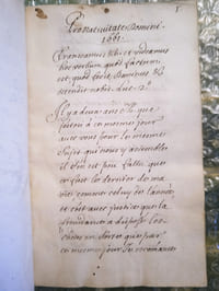Rare manuscrit religieux anonyme du 17e siècle.