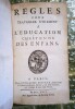 Règles pour travailler utilement à l’éducation chrétienne des enfants.
. [PACCORI, Ambroise (1650-1730)].
