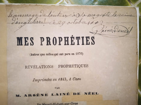 Mes prophéties (Autres que celles qui ont paru en 1876). Révélations prophétiques imprimées en 1843, à Caen.. LAINÉ DE NÉEL, Arsène-François.
