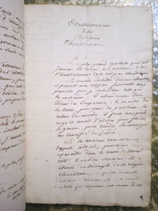 [MANUSCRIT] Établissement de la Religion chrétienne.