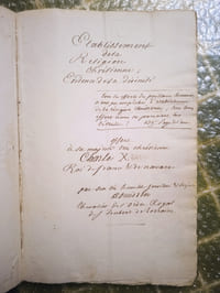 [MANUSCRIT] Établissement de la Religion chrétienne.