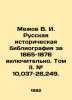 Mezhov V. I. Russian Historical Bibliography for 1865-1876 inclusive. Volume II.. Mezhov  Vladimir Izmailovich