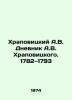 Khrapovitsky A.V. Khrapovitsky's Diary of A.V. Khrapovitsky. 1782-1793 In Russia. Khrapovitsky  A.