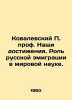 Kovalevsky P. Prof. Our Achievements. The Role of Russian Emigration in World Sc. Kovalevsky, Pavel Ivanovich