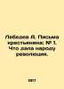 Lebedev A. Peasant's Letters: # 1. What the Revolution gave the people. In Russi. Lebedev, A.