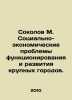 Sokolov M. Socio-economic problems of the functioning and development of large. Sokolov, Matvey Ivanovich