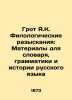 Groot Y.K. Philological Questionnaires: Materials for the Dictionary  Grammar  a. Groth  Yakov Karlovich