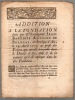 Addition à la Fondation faite par Monseigneur de Brancas, Archevêque d'Aix, le 14 avril 1739, au profit des prêtres …. BRANCAS Jean-Baptiste Antoine ...