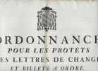 Ordonnance pour les protêts des lettres de change et billets à ordre.. FILOMARINO J.