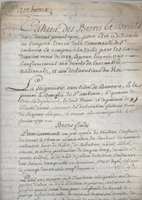 Saint-Ambroix. Cahier des biens et droits des ci devant privilégiés pour être additionés au compoix terrien de la communauté de St Ambroix…