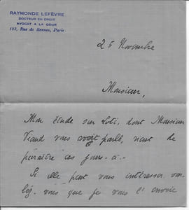 Lettre autographe signée
