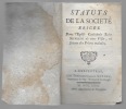 Statuts de la Société érigée dans l'église Cathédrale Saint Siffrein de cette ville en faveur des Prêtres malades.. 
