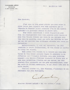 Lettre tapuscrite signée