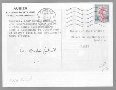 Carte autographe signée