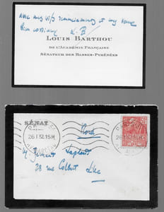 Carte autographe signée