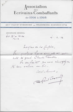 Lettre autographe signée. CHARMY Roland