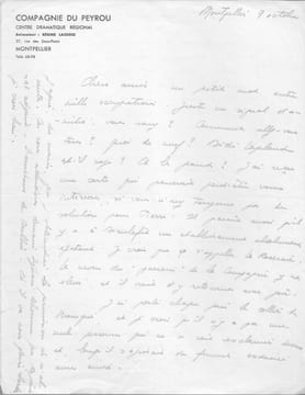 Lettre autographe signée. BARBIER Élisabeth